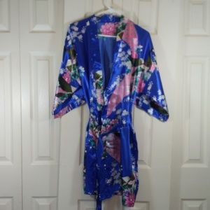 Blue and Peacock Kimono Robe
